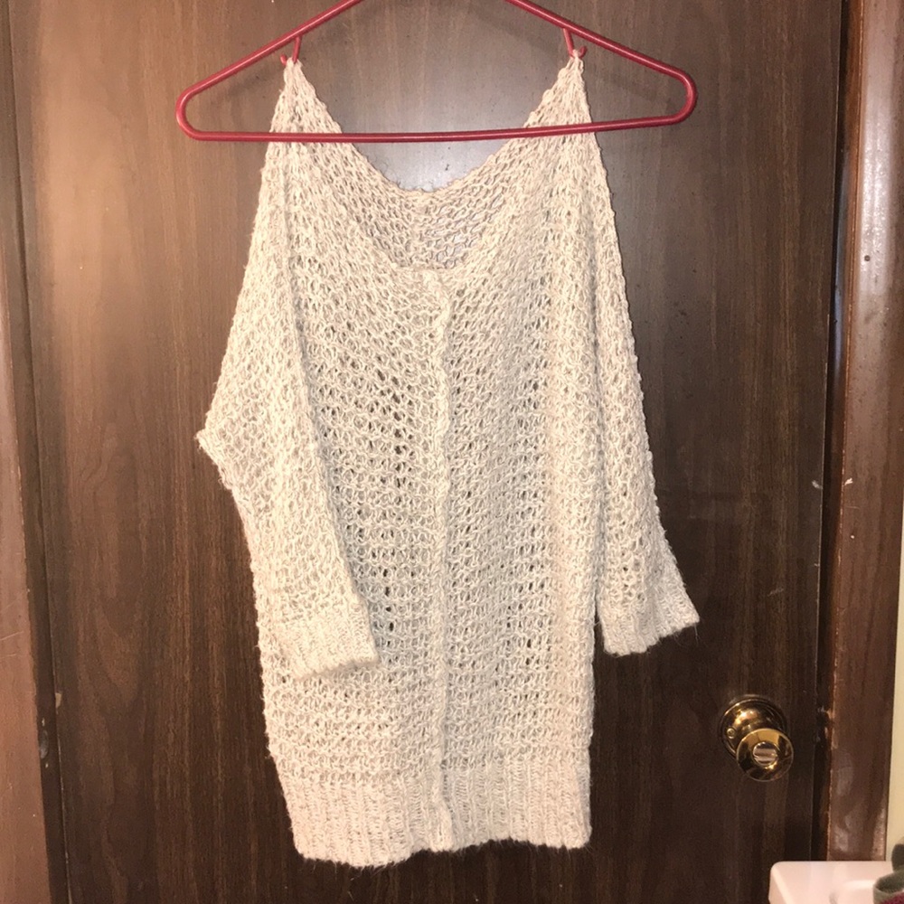 Off the shoulder see through blouse